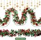 Christmas Tree Garland Bulk Glitter Twist Garland Metallic Streamer Indoor Outdoor Hanging Christmas Decorations(Silver Red Green)